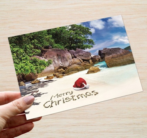 Beach theme christmas cards - christmas,